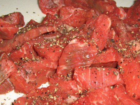 Seasoned Sirloin - Set Aside and Waiting to be Browned